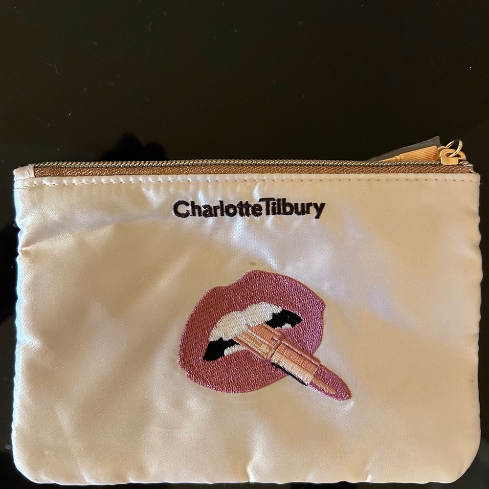 Charlotte Tilbury Pink satin makeup bag